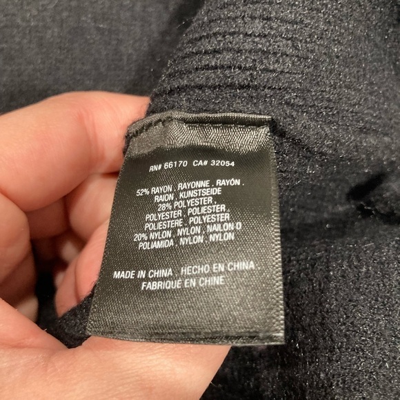 Anthropologie Moth | Black Brenta Cowl Neck Curved Hem Chunky Sweater - Picture 7 of 8